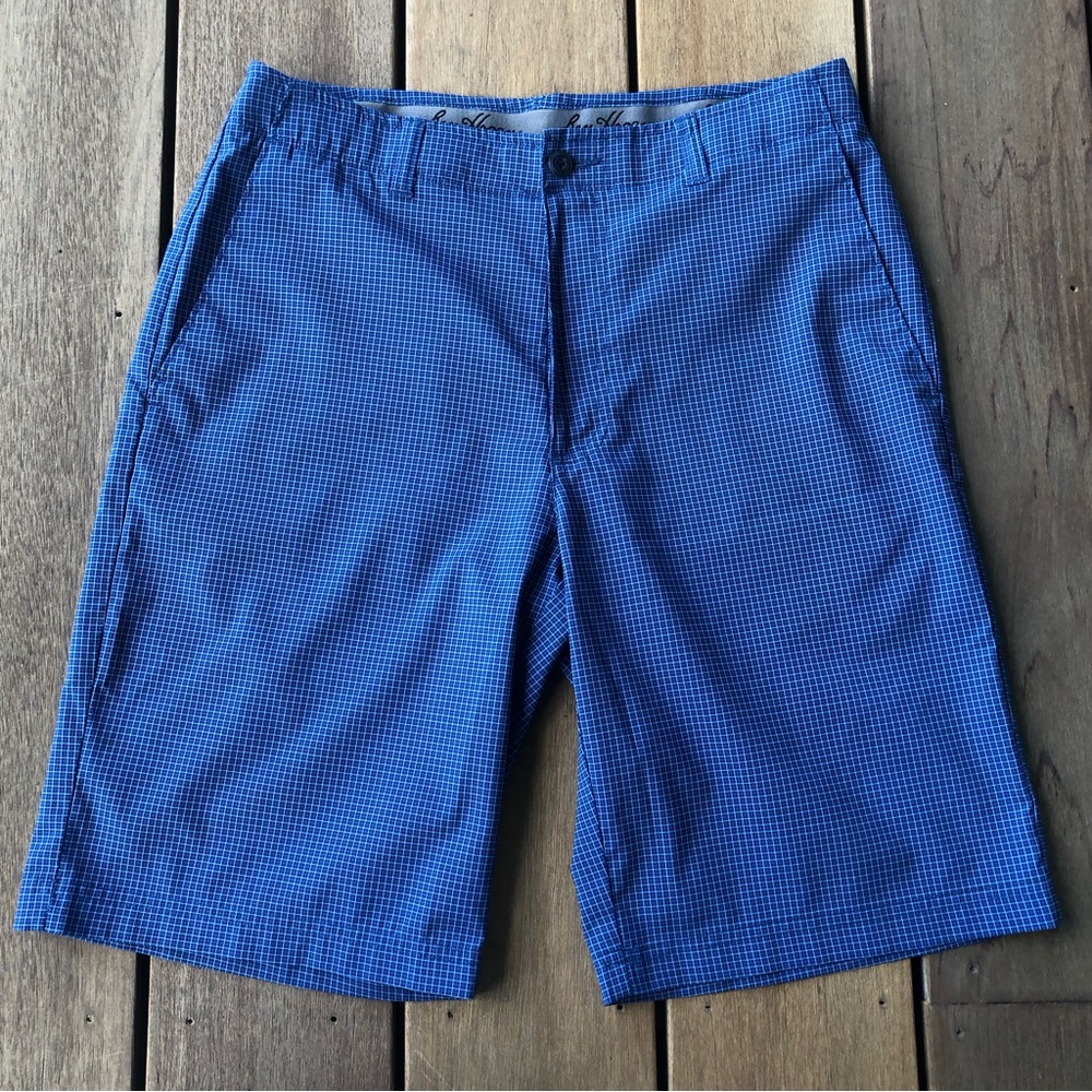 Ben Hogan Golf Shorts, 30, Blue Check Pattern